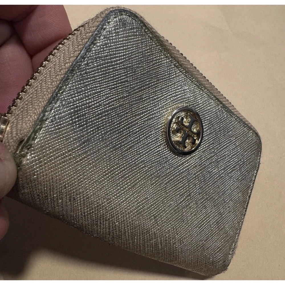 Tory Burch Wallet Coin Pouch Gold Zip Around